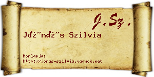 Jónás Szilvia névjegykártya