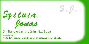 szilvia jonas business card